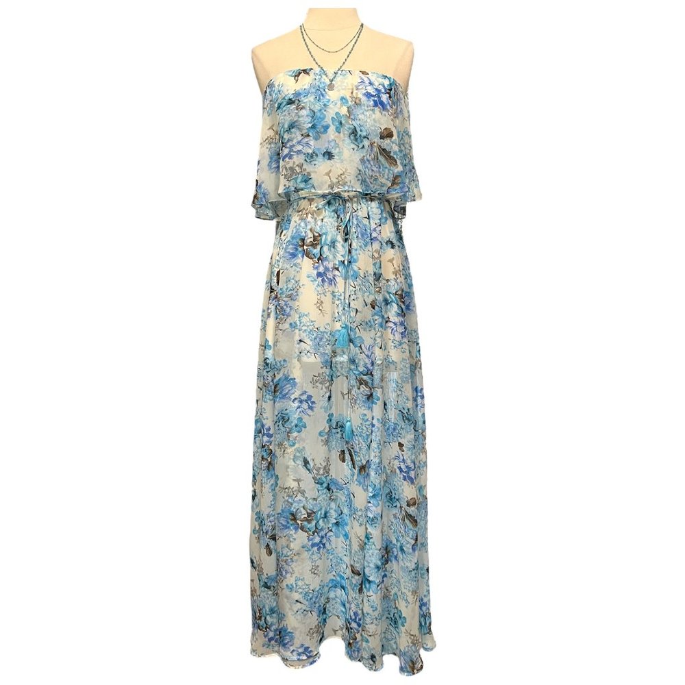 Lovely strapless floral maxi dress